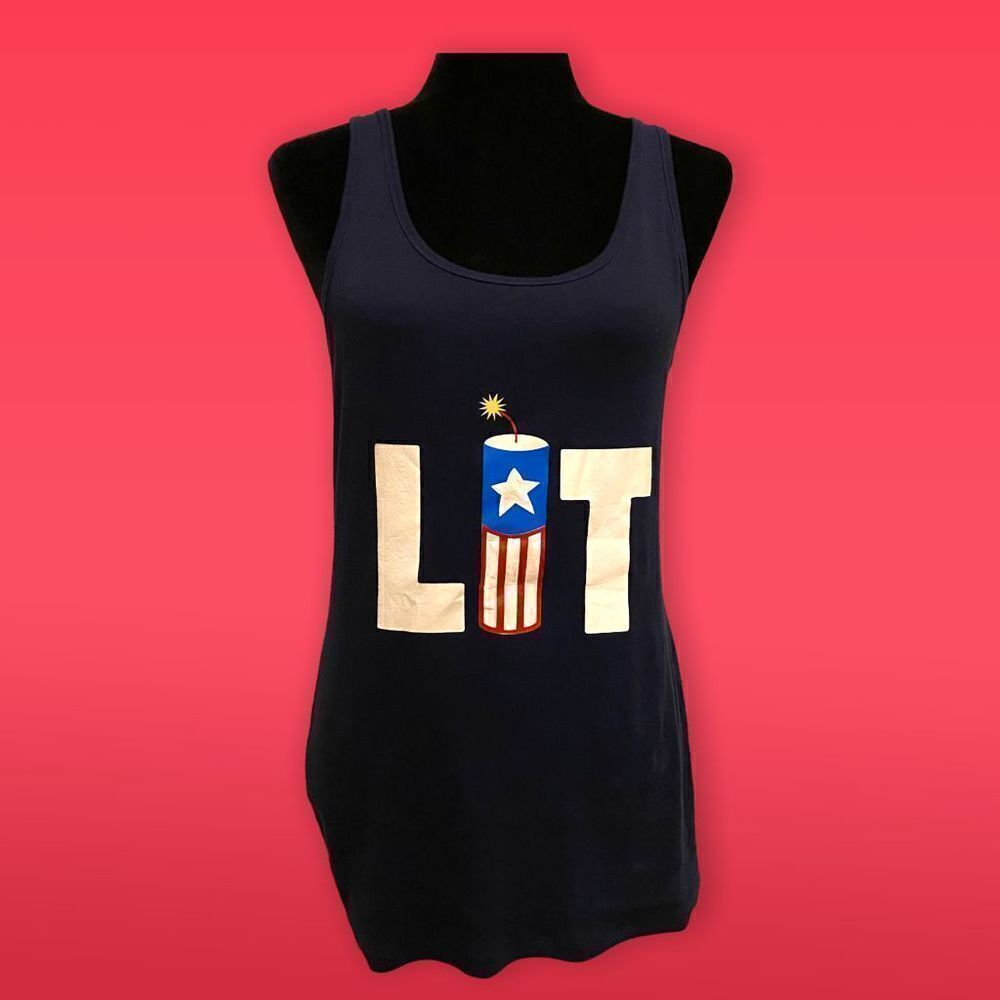 Time and Tru Lit July‎ 4th Summer Holiday Tank Top Size Large